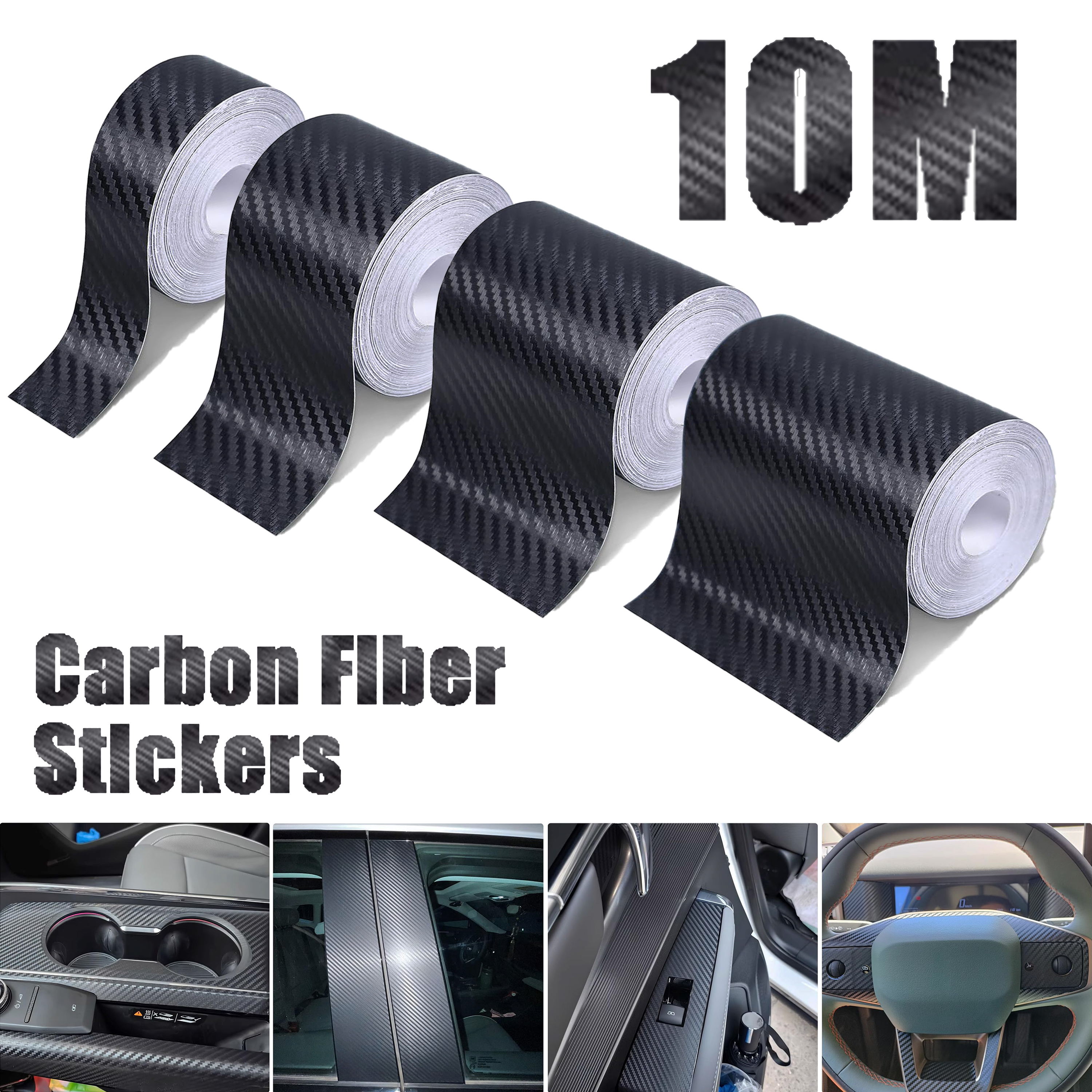 Heat Transfer Vinyl Roll - Carbon Fiber Automotive Adhesive Tape Roll