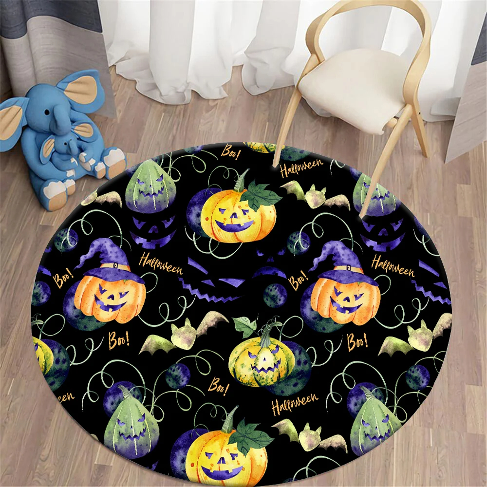 Commercial Printing And Graphics - Halloween Round Carpet Magic Pumpkin Demon