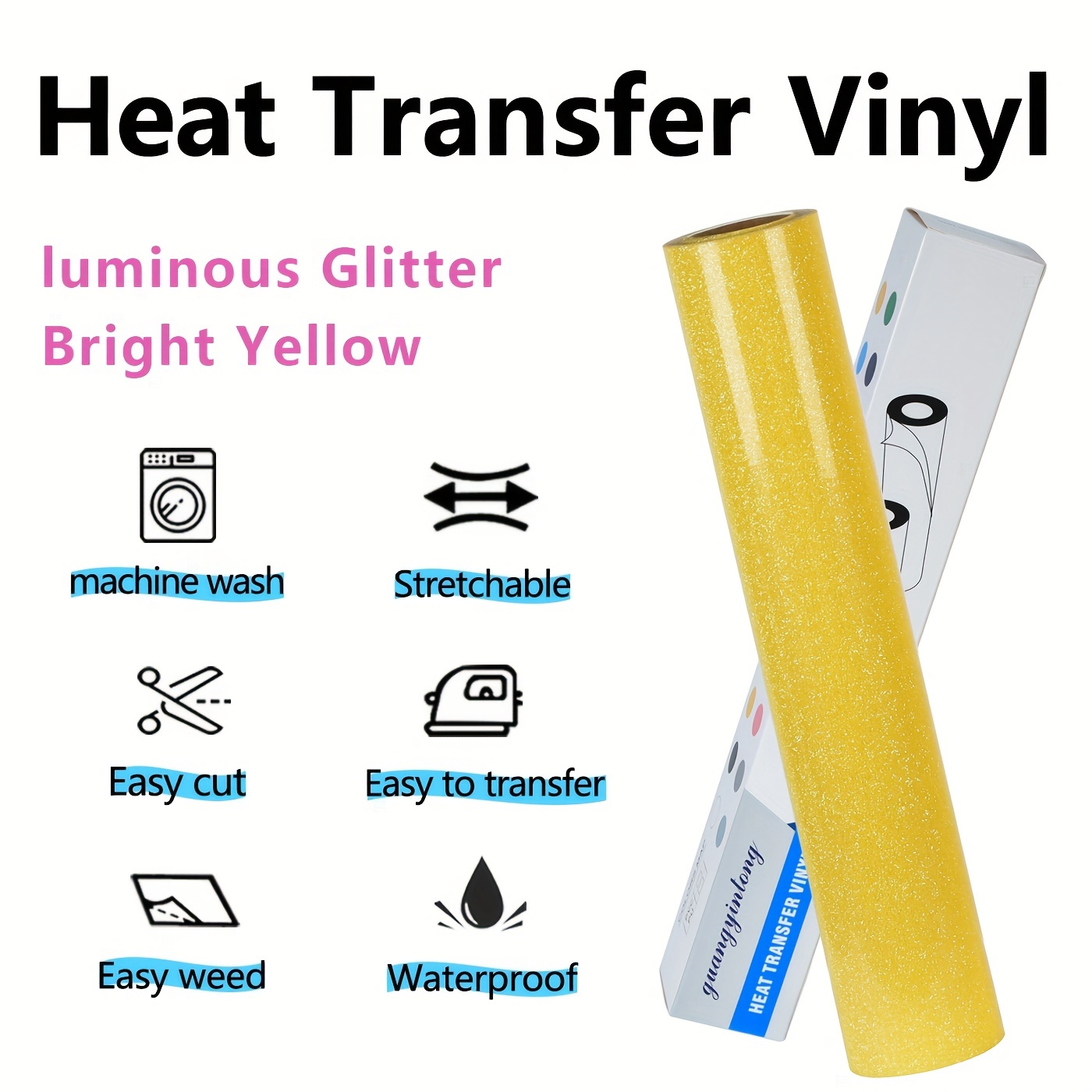 Glitter HTV Heat Transfer Viny - Heat Transfer Vinyl Roll บทวิจารณ์และราคา