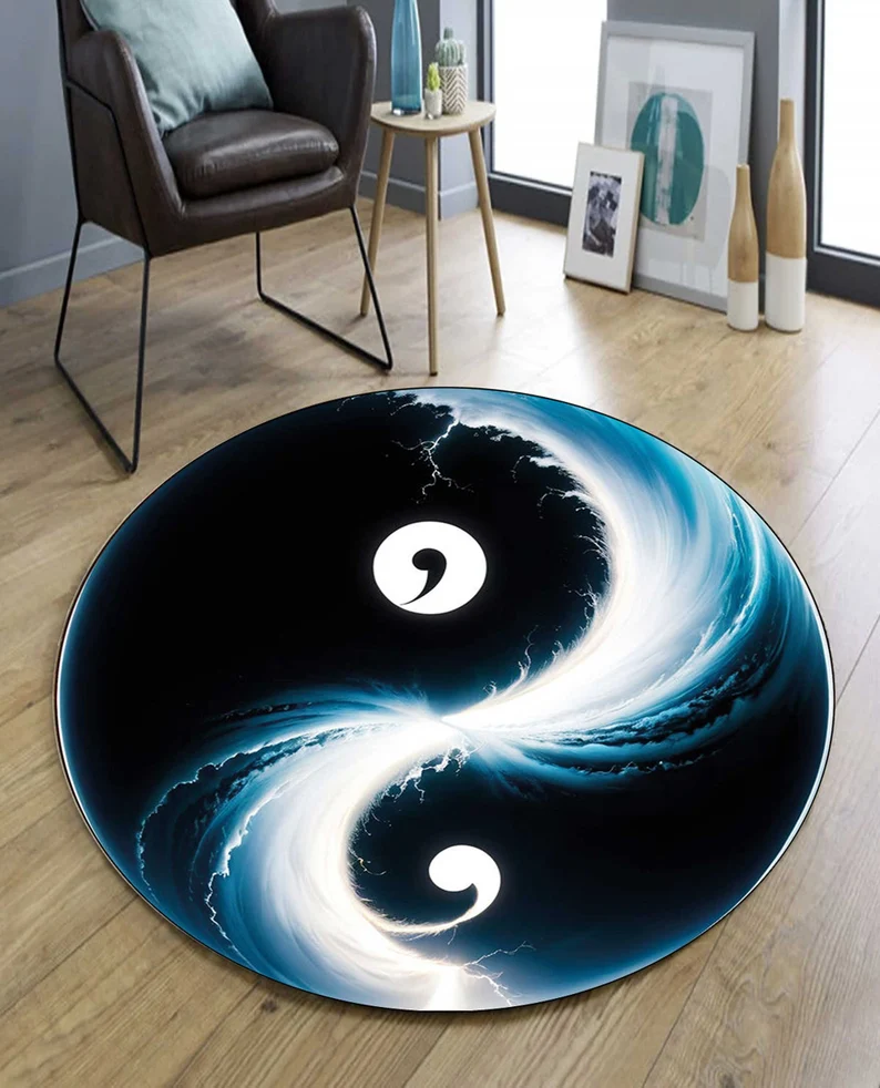 Yin Yang Symbol Round Rug Vivi - Commercial Vinyl Printing Machine บทวิจารณ์และราคา