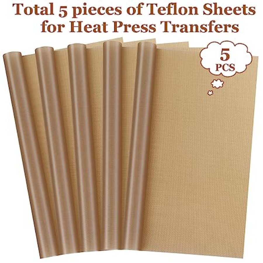 5 Pack Teflon Sheet for Heat P - Heat Press Teflon Sheet บทวิจารณ์และราคา